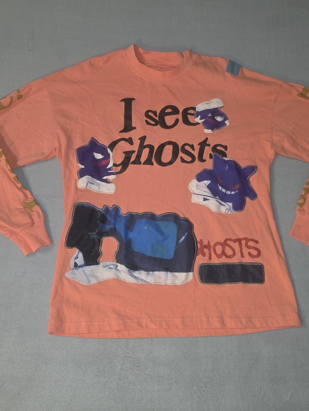 Cactus Plant Flea Market x Kids See Ghosts Coral Long-Sleeve Graphic Tee